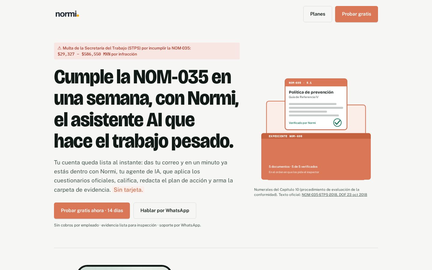 Captura de normi035.com